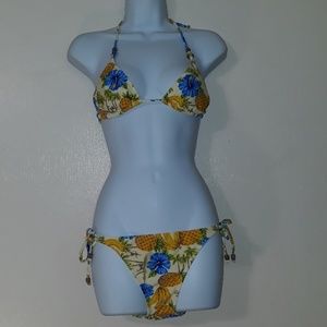 Women's  silver swim bikini top and bottom